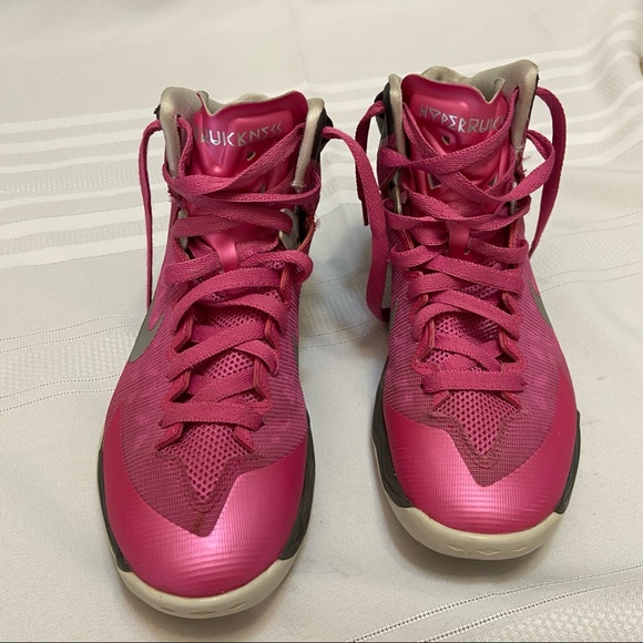 Nike Zoom Hyperquickness Pink Fire Light Womens Hightop SneakersSize 7.5 - Picture 3 of 8